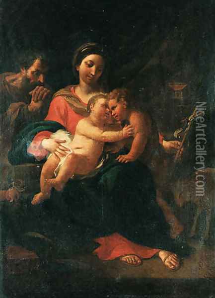 The Holy Family with the Infant Saint John the Baptist Oil Painting - Flaminio Torri