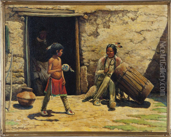 The Dancing Lesson Oil Painting - Carl Moon