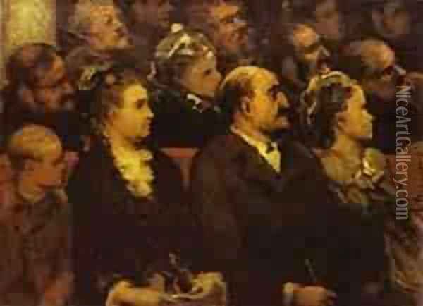 French Theatre 1857-60 Oil Painting - Honore Daumier