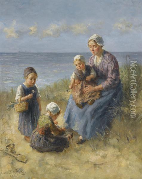 At The Seaside Oil Painting - Bernard Johann De Hoog
