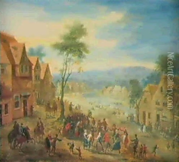 La Danse Villageoise Oil Painting - Balthasar Beschey