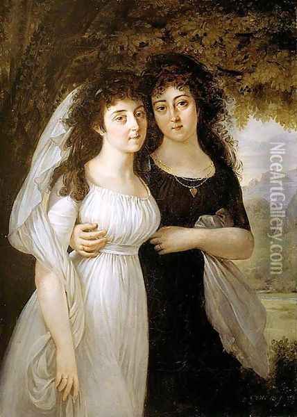 Portrait of the Maistre Sisters Oil Painting - Antoine-Jean Gros
