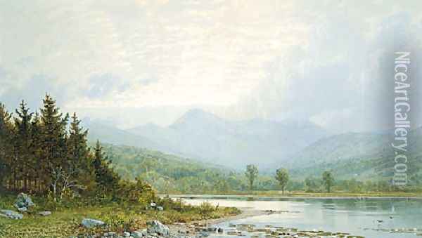 Sunset On Mount Chocorua New Hampshire Oil Painting - William Trost Richards