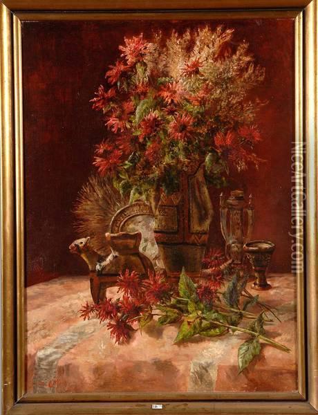 Nature Morte Aux Fleurs De Kabylie Oil Painting - Marie Collart