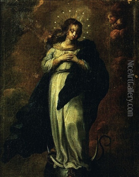 La Vierge De L'apocalypse Oil Painting - Juan De Espinal