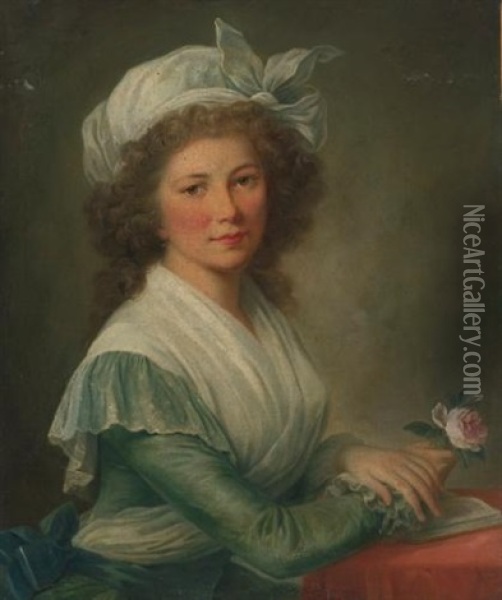 Portrait Of A Young Lady Oil Painting - Marie-Victoire Lemoine