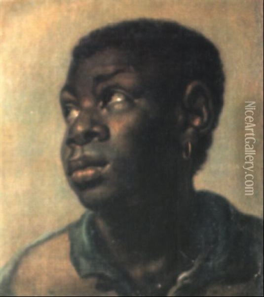 Portrat Eines Negerknaben Mit Goldenem Ohrring Oil Painting - Albert van der Eeckhout