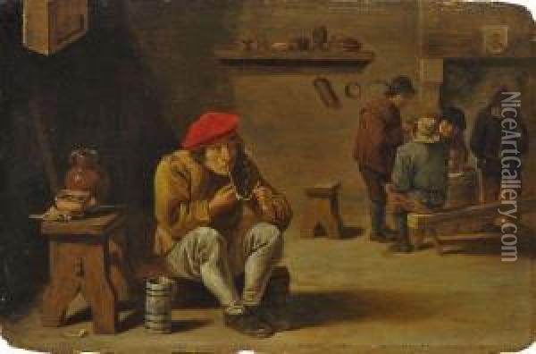 Raucher In Der Wirtsstube Oil Painting - David Teniers De Jonge