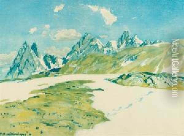 Winterliche Gebirglandschaft Oil Painting - Hans Beat Wieland