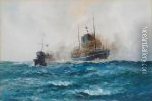 Naval Protection Oil Painting - William Minshall Birchall