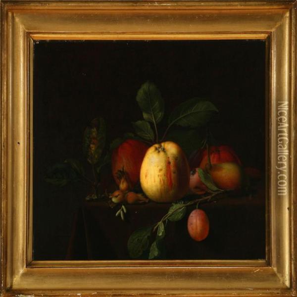 Still Life With Fruits Oil Painting - Otto Didrik Ottesen