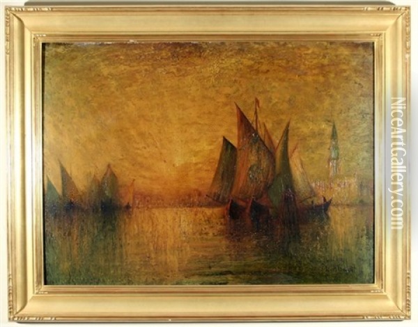 Luminous Sunset Over Venice Oil Painting - George Henry Bogert