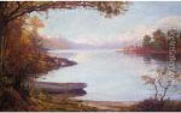 Sunlight On The Loch, Ben Lomond Oil Painting - Alexander Brownlie Docharty
