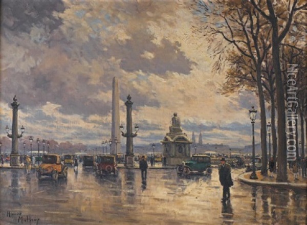 La Place De La Concorde Oil Painting - Henri Malfroy-Savigny