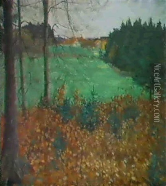 Dorf Im Wald Oil Painting - Oskar Moll