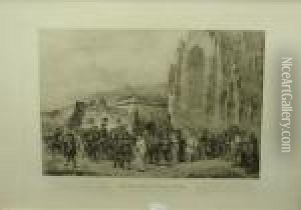 Etching, Published Blakburn May 8 1886 By Luke S. Walmsley, Kensington Palace Oil Painting - Charles Cattermole