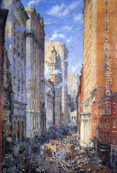 Broad Street Canyon, New York Oil Painting - Colin Campbell Cooper