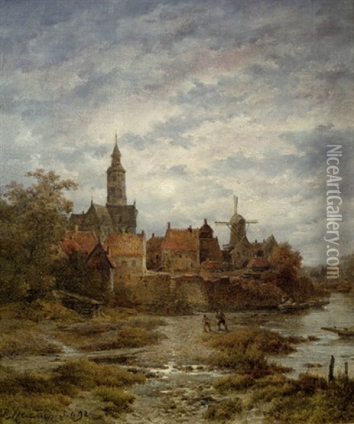 Hollandische Stadtansicht Oil Painting - Remigius Adrianus van Haanen