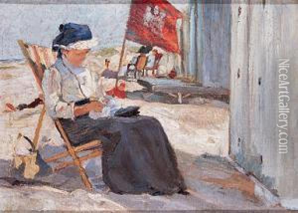 Mujer En La Playa Oil Painting - Wilhelm Hambutchen