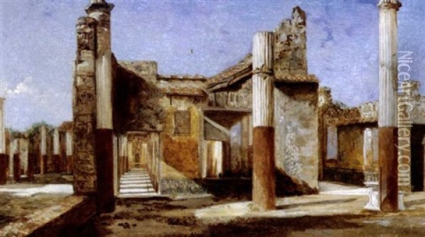 House, Pompeii Oil Painting - William Parrott