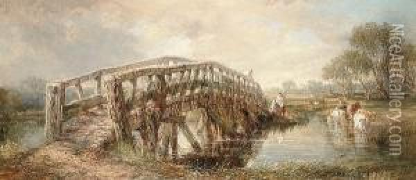 The Bridge Oil Painting - Frederick Henry Henshaw