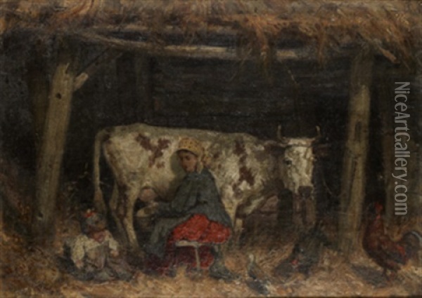 The Dairymaid Oil Painting - Konstantin Apollonovich Savitsky
