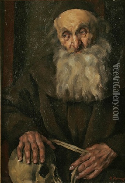 Portrait Of A Monk Oil Painting - Arthur Kampf
