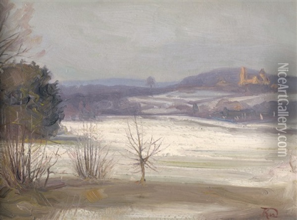 Winterlandschaft Oil Painting - Julian Klein Von Diepold