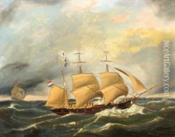 A Ship At Sea Oil Painting - Govert Van Emmerik