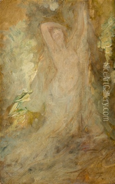 Woman Ascending (sketch) Oil Painting - Henri Fantin-Latour
