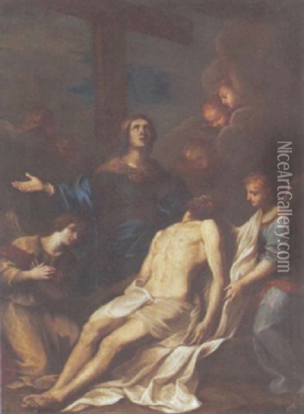 Beweinung Christi Oil Painting - Simone Cantarini