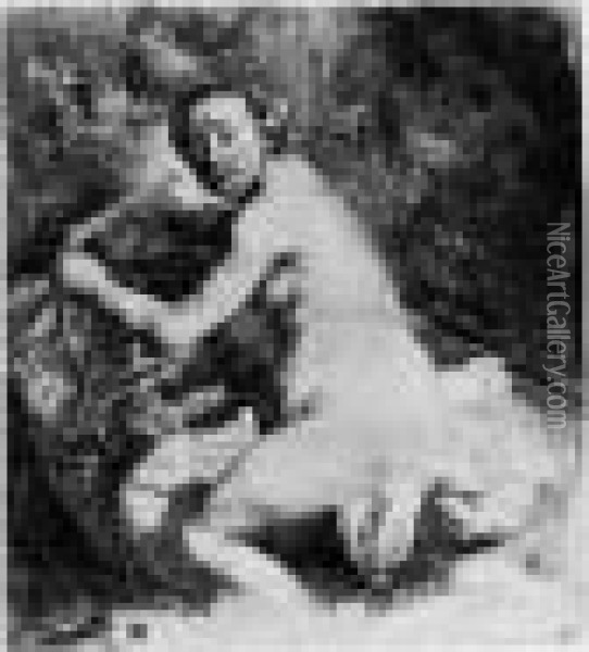 Diane Au Bain. . 177 X 159 Oil Painting - Rembrandt Van Rijn
