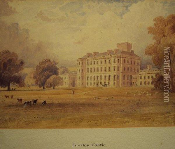 View Of Gordon Castle Oil Painting - William Purser