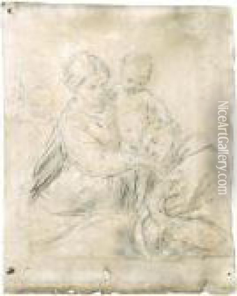 Madonna Con Bambino E San Francesco Oil Painting - Simone Cantarini Il Pesarese