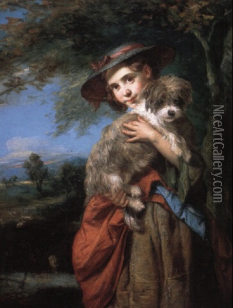 The New Puppy Oil Painting - John Thomas Peele