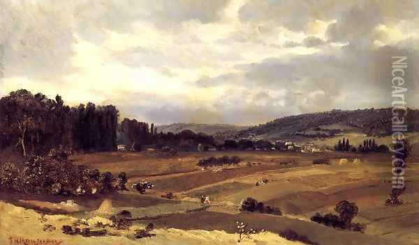Lanscape with Farmland 1829-1834 Oil Painting - Theodore Rousseau