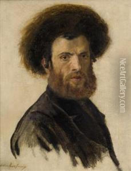 Portrait Of A Hassidic Man Oil Painting - Isidor Kaufmann