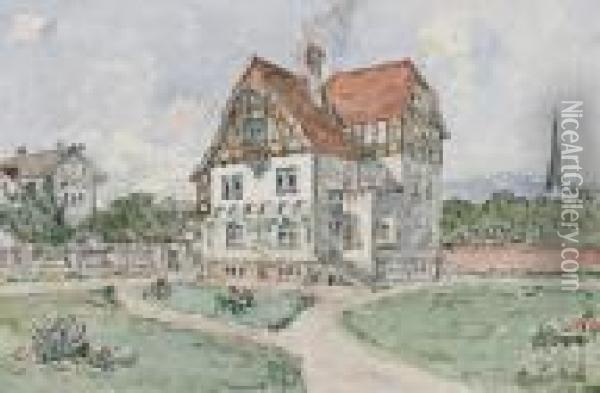 Villa In Ober St.veit Oil Painting - Eduard Zetsche