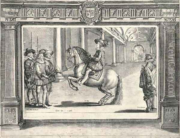 L'Instruction du Roy en l'exercice de monter a cheval Oil Painting - Antoine De Pluvinel