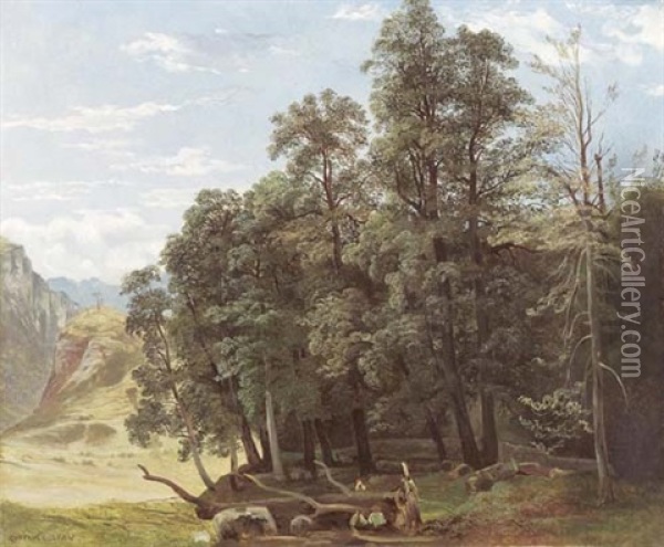 Landschaftsstudie Oil Painting - Gustave Eugene Castan
