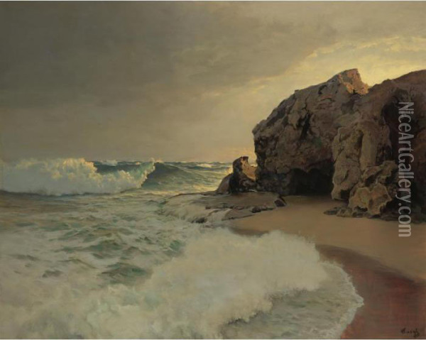 Smuggler's Cove Oil Painting - Frederick Judd Waugh