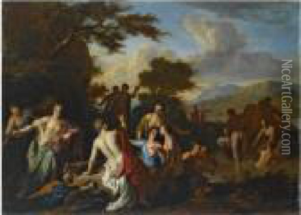 Diana And Her Nymphs Resting After The Hunt Oil Painting - Gerard Hoet