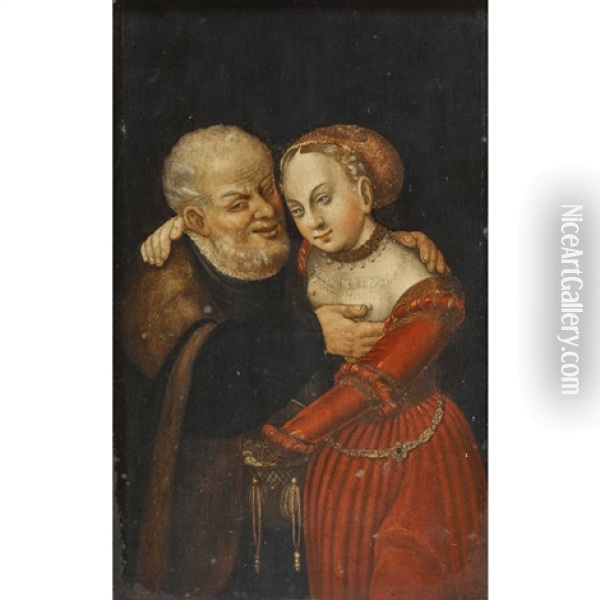 Der Verliebte Alte Oil Painting - Lucas Cranach the Younger
