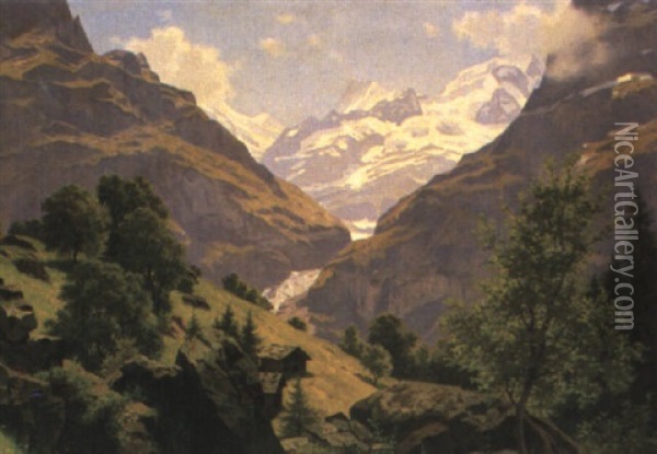 Bei Grindewald Oil Painting - Wilhelm Bernhard Benteli
