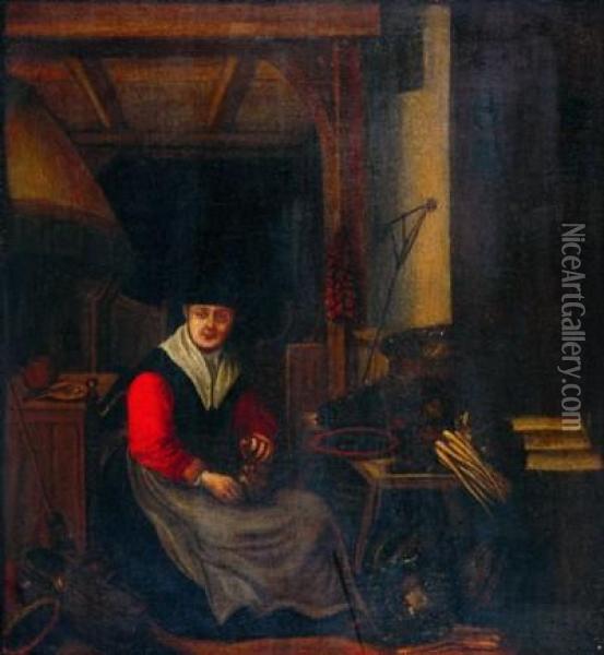 Contadina Oil Painting - Hendrick Maertensz. Sorch (see Sorgh)