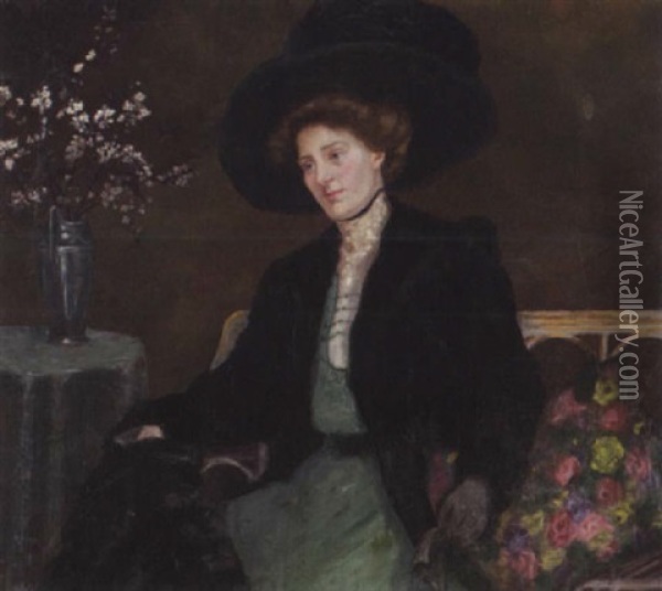 Portrait Einer Sitzenden Dame Oil Painting - Lovis Corinth