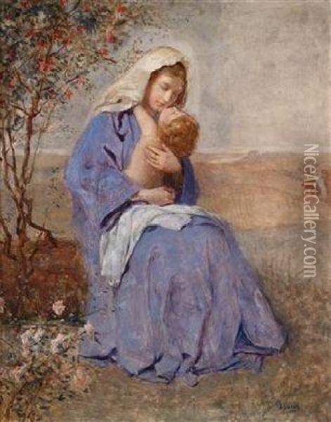 Mutter Mit Ihrem Kind Oil Painting - John Quincy Adams