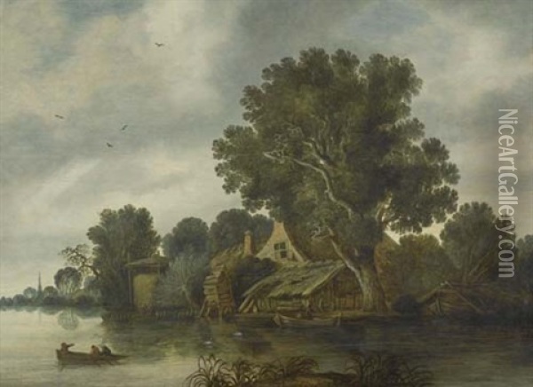 Flusslandschaft Oil Painting - Francois Van Knibbergen