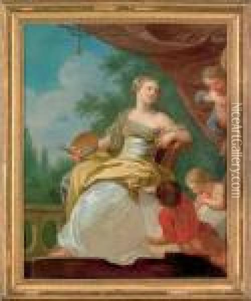 Goddess Of The Art Of Painting Oil Painting - Francois Boucher