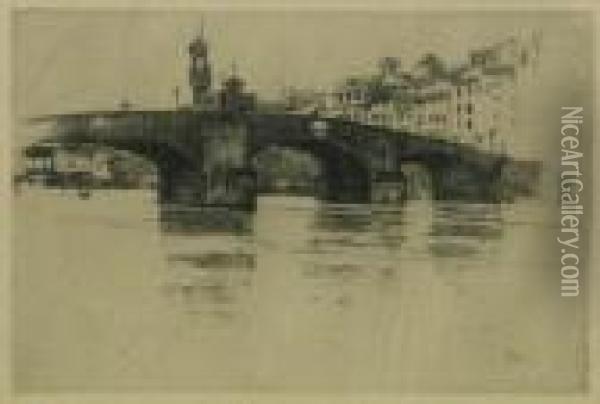 Ponte Vecchio, Florence Oil Painting - Joseph Pennell